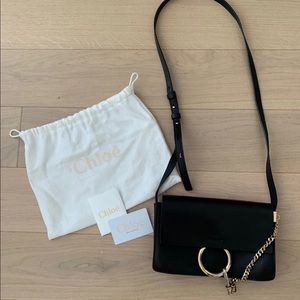 Chloe Faye Small Crossbody All Black Leather